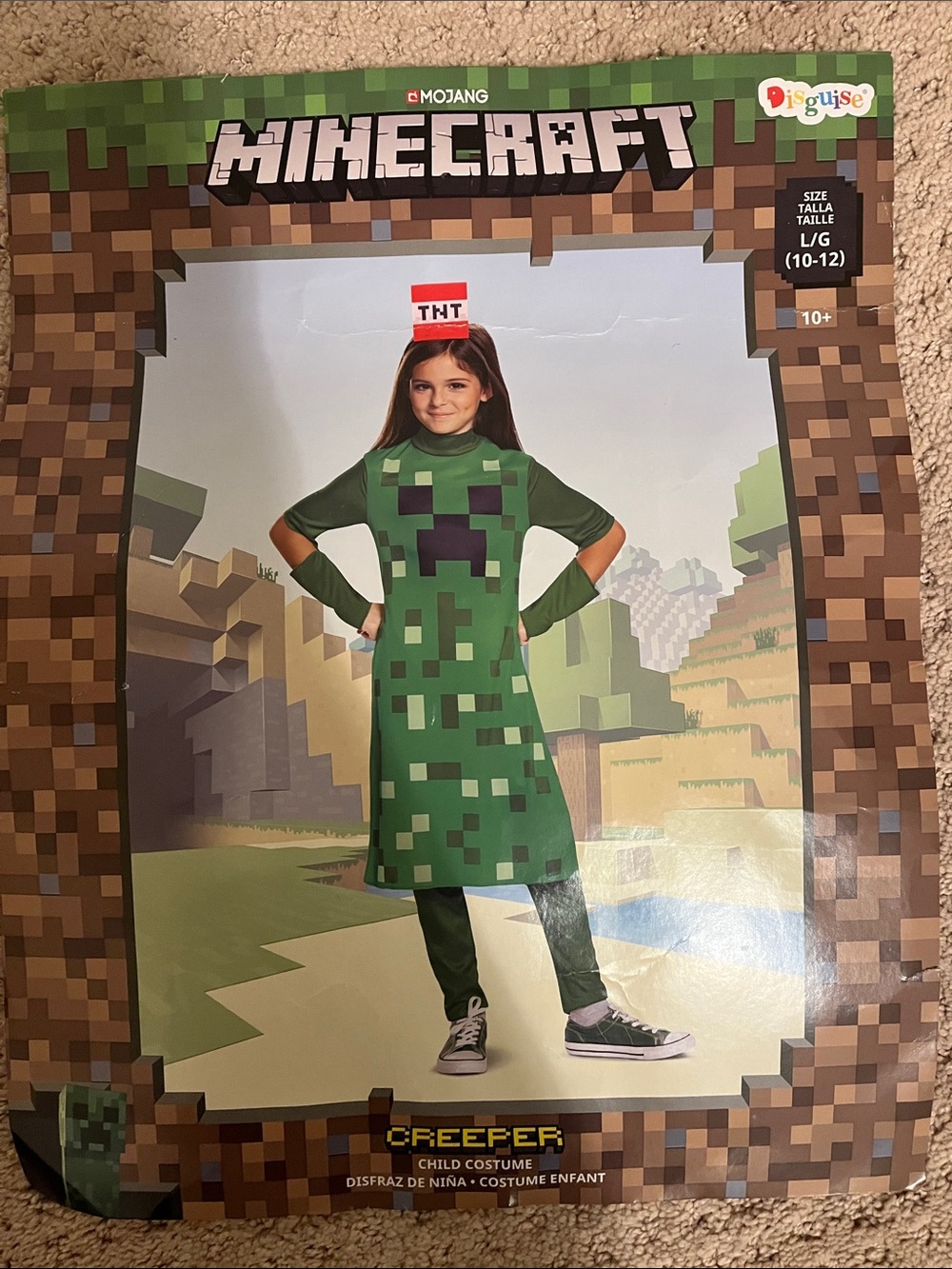 Minecraft creeper Halloween costume, size 10 large - Picture 1 of 5